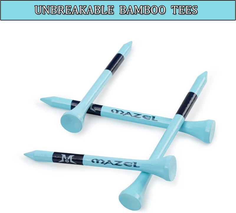 MAZEL Natural Wood/Bamboo Golf Tees 2 3/4 Inch & 3 1/4 Inch,Pack 50 or 120,Reduce Friction & Side Spin,More Stable Golf Tees - Image 4